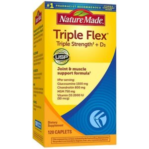 Nature Made TripleFlex with Vitamin D3 Dietary Supplement, Triple Strength Caplets - 120.0 ea
