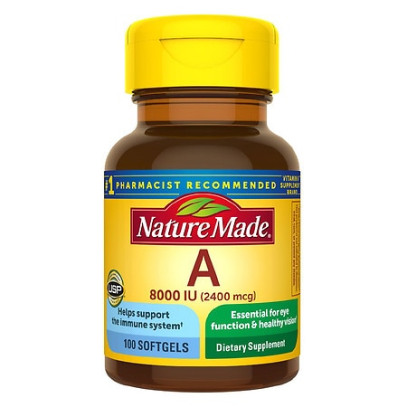 Nature Made Vitamin A 2400 mcg (8000 IU) Softgels - 100.0 ea