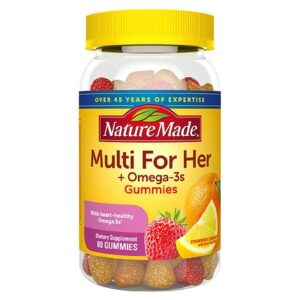 Nature Made Women's Multivitamin + Omega-3 Gummies Lemon, Orange & Strawberry - 80.0 ea