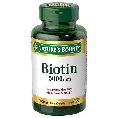 Nature's Bounty Biotin 5000mcg Dietary Supplement, Softgels Value Size - 150.0 ea