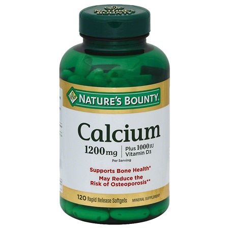 Nature's Bounty Calcium 1200 mg plus Vitamin D3 1000 IU Dietary Supplement Softgels - 100.0 ea