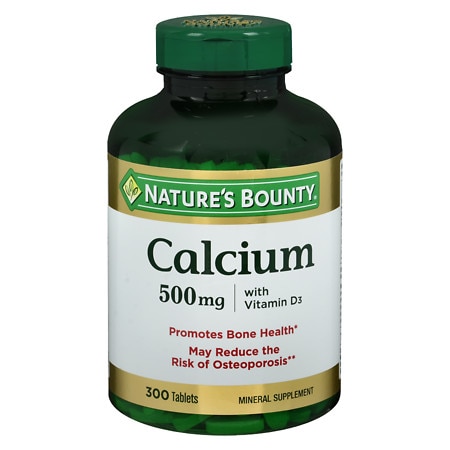 Nature's Bounty Calcium 500mg with Vitamin D3, Tablets - 300.0 ea