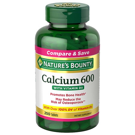 Nature's Bounty Calcium 600 with Vitamin D3, Tablets - 250.0 ea