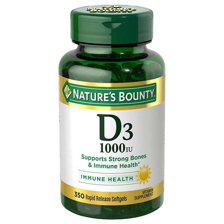 Nature's Bounty D-1000 IU Dietary Supplement Rapid Release Liquid Softgels - 350.0 ea