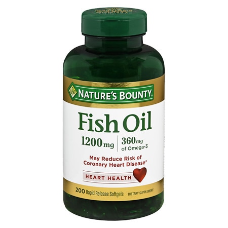 Nature's Bounty Fish Oil 1200 mg Dietary Supplement Rapid Release Liquid Softgels - 180.0 ea