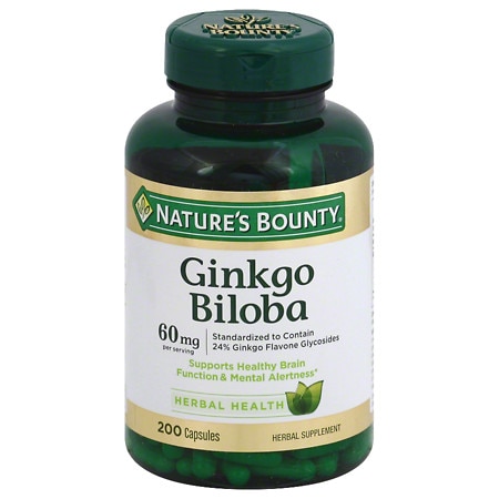 Nature's Bounty Ginkgo Biloba 60mg Dietary Supplement Capsules - 200.0 ea