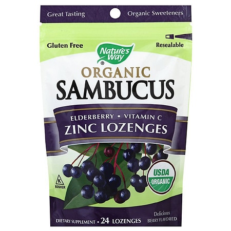 Nature's Way Organic Sambucus Zinc Lozenges Berry - 24.0 ea