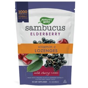 Nature's Way Sambucus Vitamin C Lozenges Wild Cherry - 24.0 ea