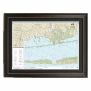 Nautical Chart, Laguna Madre, Chubby Isl, Stover Pt, Poster Framed