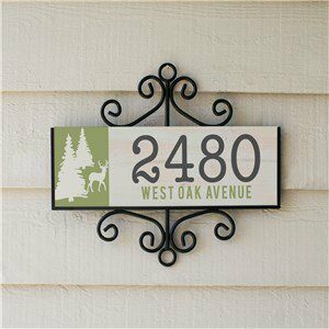 Neck Of The Woods Signature Horizontal Personalized Address Sign