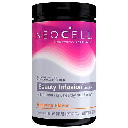 NeoCell Collagen Supplement Drink Mix Powder ¿ 6,000mg Collagen Types 1 & 3 Tangerine - 11.64 oz