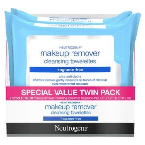 Neutrogena Makeup Remover Cleansing Towelettes Fragrance-Free - 25.0 ea x 2 pack