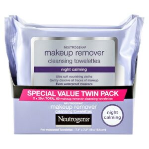 Neutrogena Makeup Remover Cleansing Towelettes Night Calming, Twin Pack - 25.0 ea x 2 pack