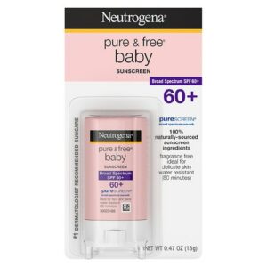 Neutrogena Pure Free Baby Mineral Sunscreen Stick, SPF 60 Fragrance-Free - 0.47 oz