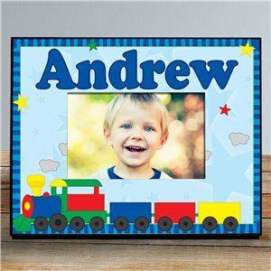 New Baby "All Aboard Baby Train" Personalized Printed Frame