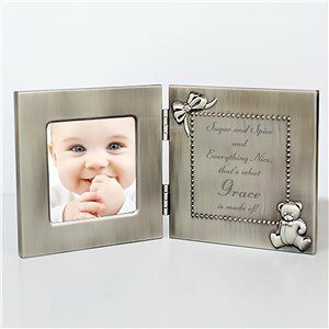 New Baby "Beautiful Butterfly" Personalized Silver Photo Frame