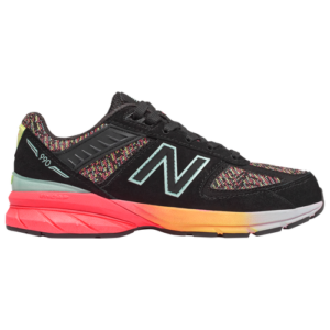 New Balance Girls New Balance 990 - Girls' Grade School Shoes Black/Black/Pink/Pink/Multi/Multi Size 05.0