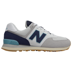 New Balance Mens New Balance 574 - Mens Running Shoes White/Navy/Blue Size 08.0