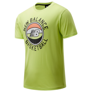 New Balance Mens New Balance Basketball Sunrise Graphic T-Shirt - Mens Lemon Slush/Black/White Size M