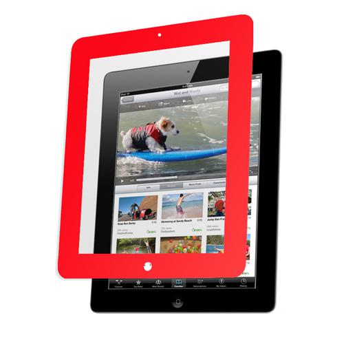 Nextware Clear Screen Shield with Bezel for Apple iPad 3 (Red) - BEZEL-RD