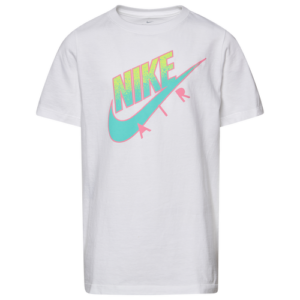 Nike Boys Nike Air Fade S/S T-Shirt - Boys' Grade School White/Teal/Hyper Pink Size S