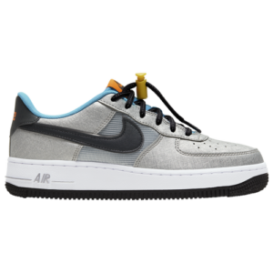 Nike Boys Nike Air Force 1 Low - Boys' Grade School Basketball Shoes Metallic Silver/Black/Hyper Crimson Size 05.5