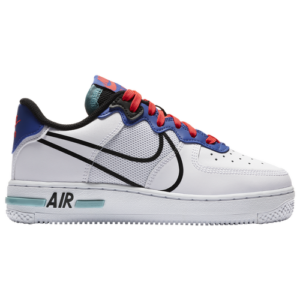 Nike Boys Nike Air Force 1 Low React - Boys' Grade School Shoes White/Black/Blue Size 06.5