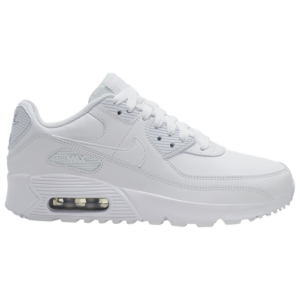 Nike Boys Nike Air Max 90 - Boys' Grade School Running Shoes White/White/Met Silver Size 05.5