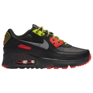 Nike Boys Nike Air Max 90 - Boys' Preschool Running Shoes Black/Metallic Silver/Dark Smoke Grey Size 13.0