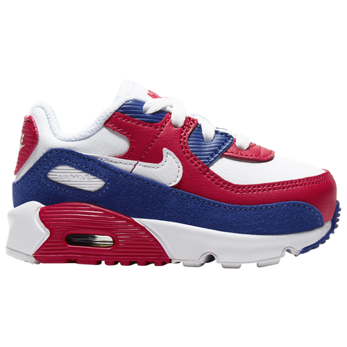 Nike Boys Nike Air Max 90 - Boys' Toddler Running Shoes White/Deep Royal/University Red Size 09.0