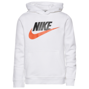 Nike Boys Nike Club HBR PO Hoodie - Boys' Grade School White/Black Size S