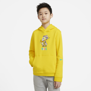 Nike Boys Nike Club Pullover Hoodie - Boys' Grade School Yellow/Black Size XL