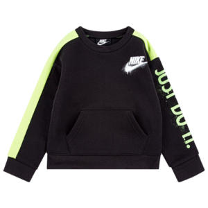 Nike Boys Nike Fleece Crew - Boys' Toddler Black/Yellow Size 4T