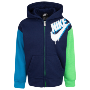 Nike Boys Nike Just Do It Fleece Full-Zip Hoodie - Boys' Preschool Navy/White Size 4