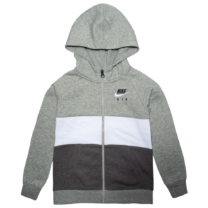 Nike Boys Nike NSW Air Full-Zip Hoodie - Boys' Preschool Dark Heather Grey/White Size 5