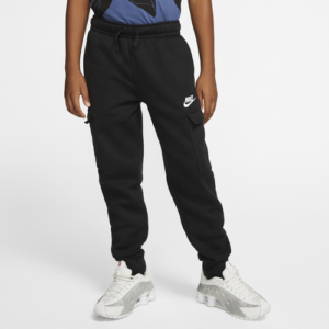 Nike Boys Nike NSW Club Cargo Pants - Boys' Grade School Black/Black/White Size M