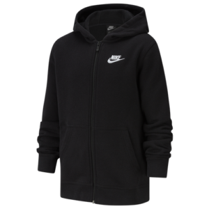 Nike Boys Nike NSW F/Z Club Hoodie - Boys' Grade School Black/White Size XL