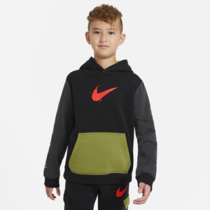 Nike Boys Nike Rockin Gel Pullover Hoodie - Boys' Grade School Black/Multi Size XL