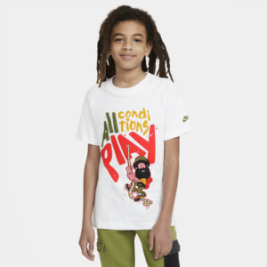 Nike Boys Nike Rockin Gel T-Shirt - Boys' Grade School White/Multi Size L