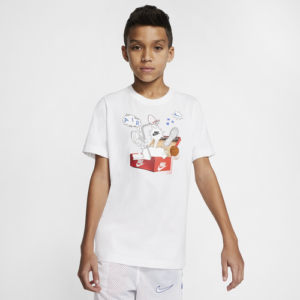 Nike Boys Nike Shoebox AF1 T-Shirt - Boys' Grade School White/White Size S