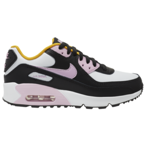 Nike Girls Nike Air Max 90 - Girls' Grade School Running Shoes Black/Light Arctic Pink/White Size 06.0