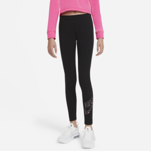 Nike Girls Nike Cheetah Legging - Girls' Grade School Black/Black Size L