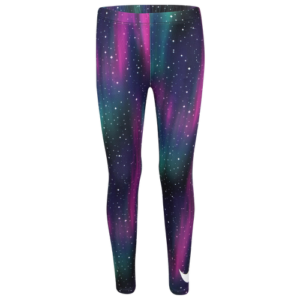 Nike Girls Nike Glow All Over Print Legging - Girls' Preschool Black/Purple Size 5