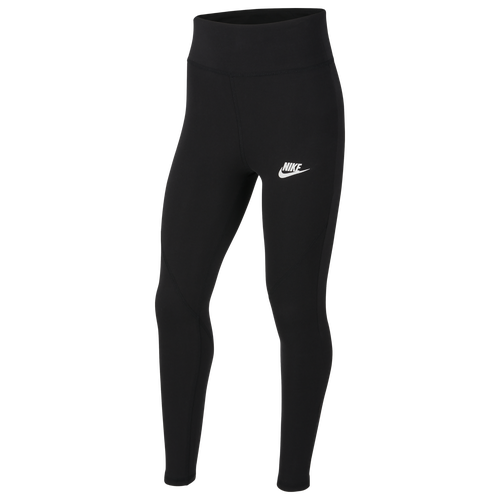 Nike Girls Nike High Waisted Legging - Girls' Grade School Black/White Size S