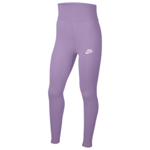 Nike Girls Nike High Waisted Legging - Girls' Grade School Purple/White Size S