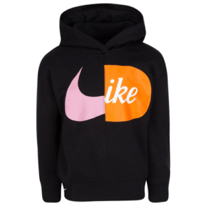 Nike Girls Nike JDIY Split Pill Pullover Hoodie - Girls' Preschool Black Size 4