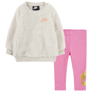 Nike Girls Nike Sparkle Sherpa Legging Set - Girls' Infant Pink/White Size 12MO