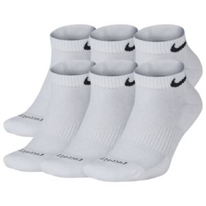 Nike Mens Nike 6 Pack Dri-FIT Plus Low Cut Socks - Mens White/Black Size M