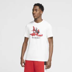 Nike Mens Nike AJ1 Graphic T-Shirt - Mens White/Red Size XL