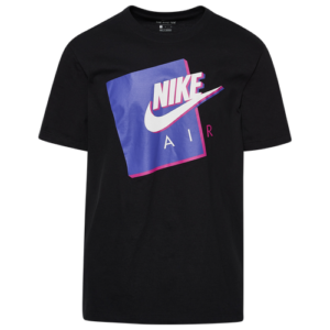 Nike Mens Nike Air Box T-Shirt - Mens Black/Violet/White Size XL